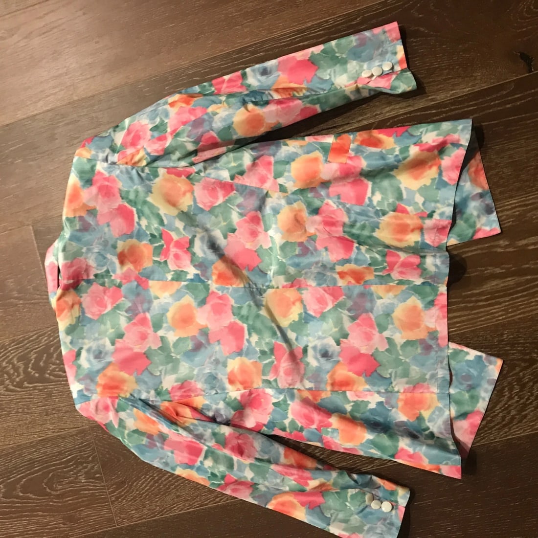 Vintage Gucci Italian Pink Green Blue Orange Floral Print Blazer Jacket Size 40 - 4