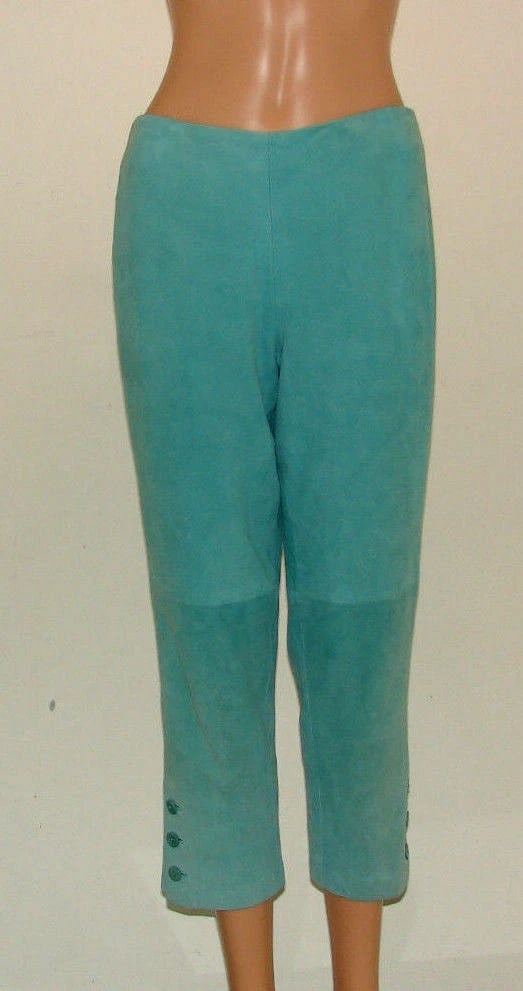 RALPH LAUREN COLLECTION SIZE 6 MADE IN USA 100% SUEDE CROPPED PANTS - 2