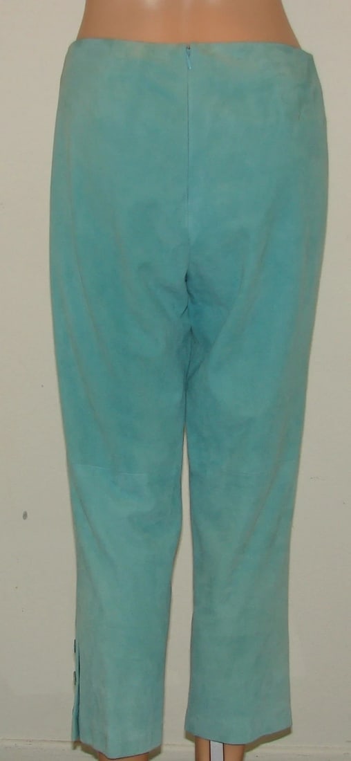RALPH LAUREN COLLECTION SIZE 6 MADE IN USA 100% SUEDE CROPPED PANTS - 3