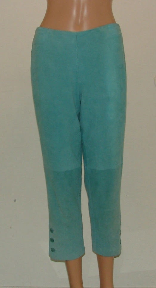 RALPH LAUREN COLLECTION SIZE 6 MADE IN USA 100% SUEDE CROPPED PANTS - 8