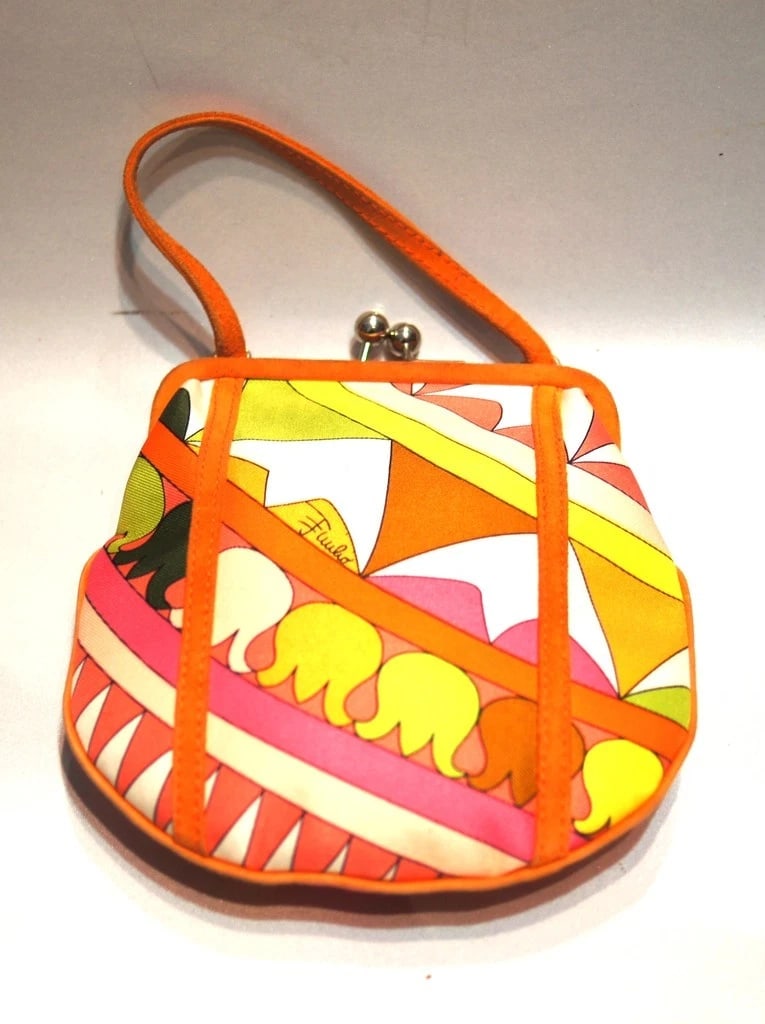 CHIC Pucci Silk & Suede Miniature Evening Purse: Title: CHIC Pucci Silk & Suede Miniature Evening Purse Description: Fine Jewelry, Arts & AntiquesPurveyors and Purchasers ofAntique and Estate Pieces d PucciEvening Purse This wonderful evening purse