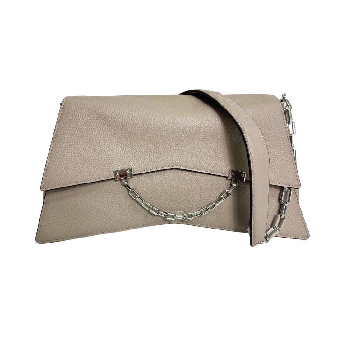 Karl Lagerfeld K /Seven 2.0 Gray Leather Silver Chain Shoulder Bag Handbag: Title:Karl Lagerfeld K /Seven 2.0 Gray Leather Silver Chain Shoulder Bag Handbag Description:Karl Lagerfeld K /Seven 2.0 Gray Leather Silver Chain Shoulder Bag Handbag Karl Lagerfeld iconic K bag is