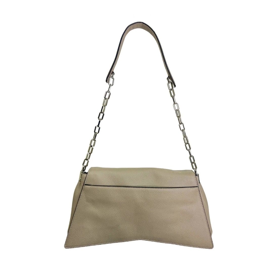 Karl Lagerfeld K /Seven 2.0 Gray Leather Silver Chain Shoulder Bag Handbag - 2