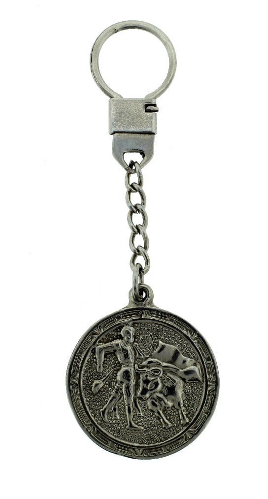 C.1930 MEXICO STERLING SILVER KEYCHAIN VINTAGE C.1970 CORRIDA - 2
