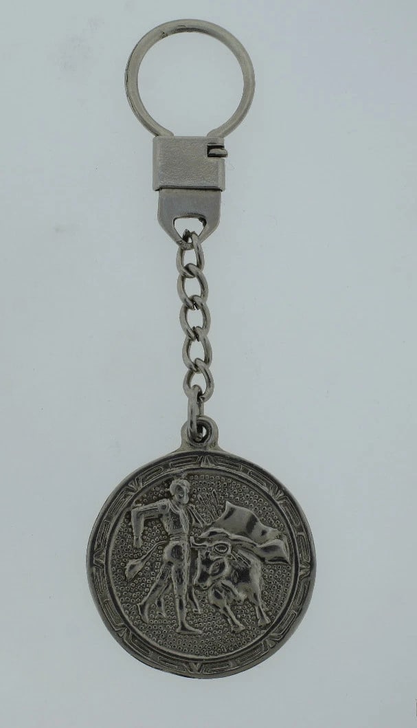 C.1930 MEXICO STERLING SILVER KEYCHAIN VINTAGE C.1970 CORRIDA - 4