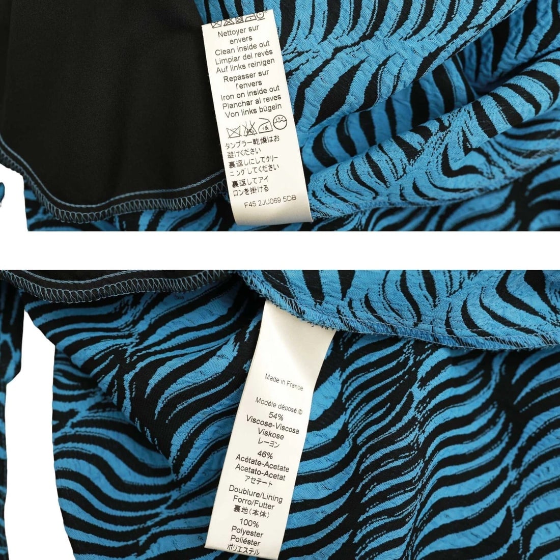 Kenzo Black & Blue Summer Maxi Long Wrap Tie Viscose Skirt size 36 w. Pockets - 5