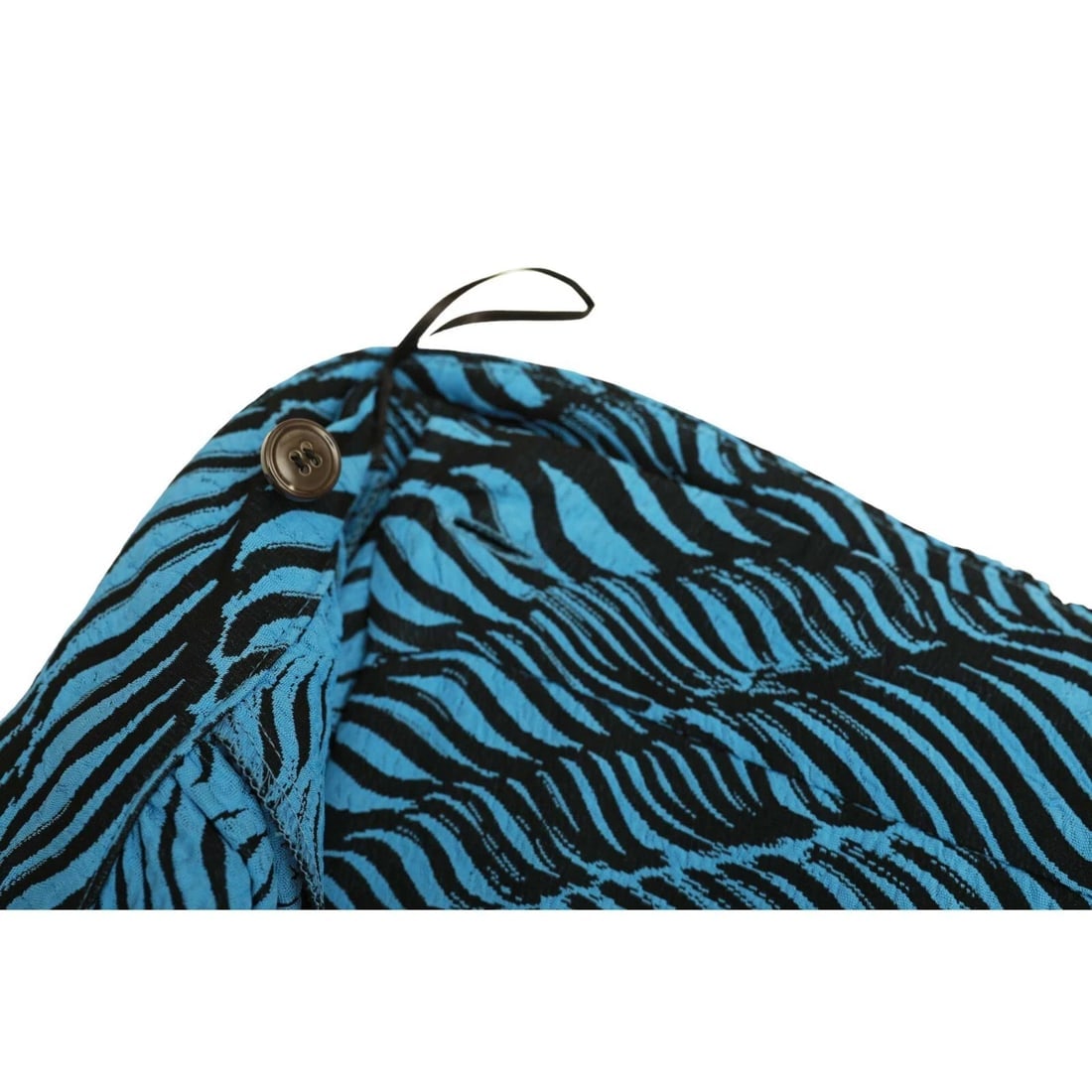 Kenzo Black & Blue Summer Maxi Long Wrap Tie Viscose Skirt size 36 w. Pockets - 6