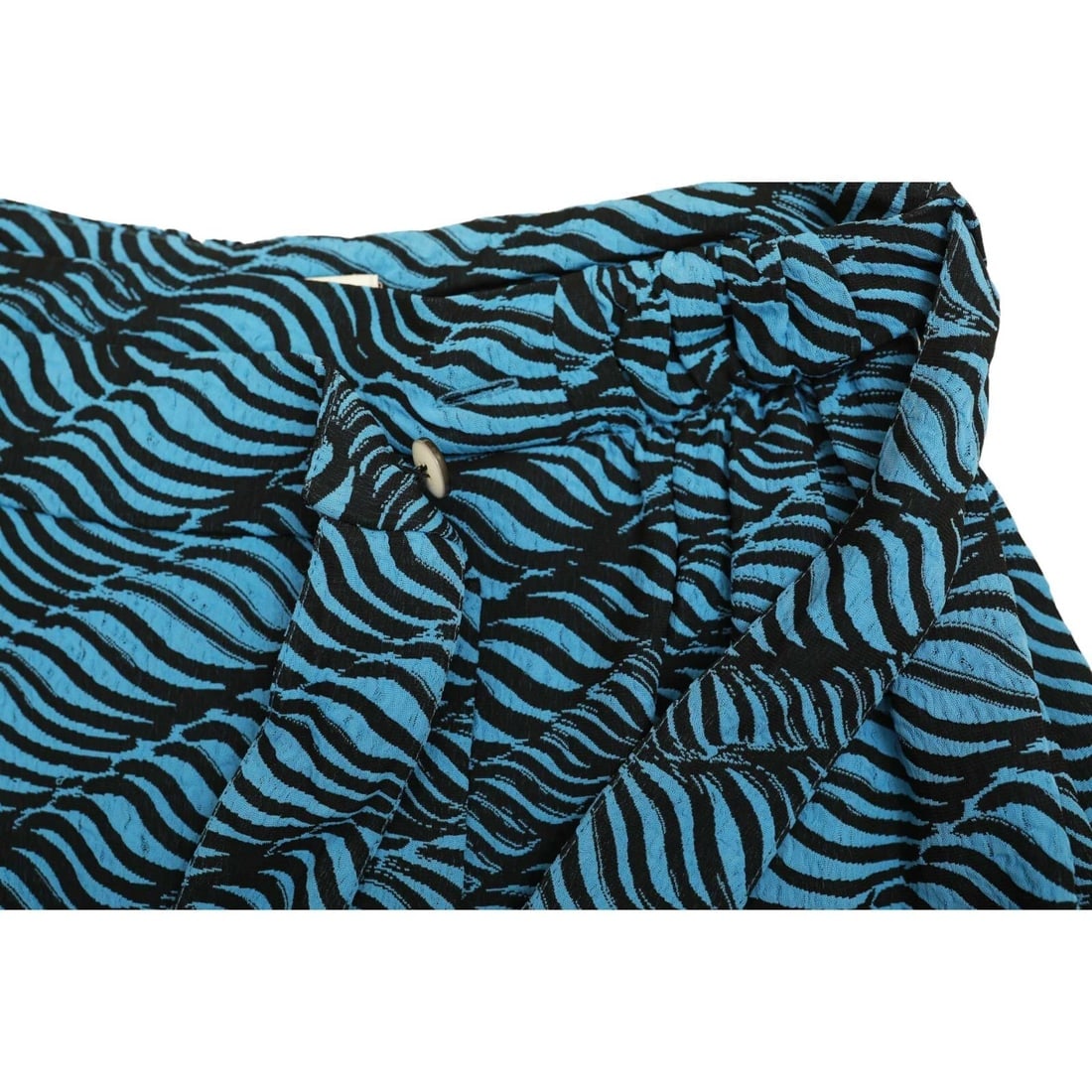 Kenzo Black & Blue Summer Maxi Long Wrap Tie Viscose Skirt size 36 w. Pockets - 7