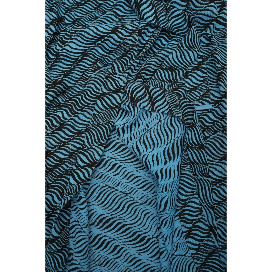 Kenzo Black & Blue Summer Maxi Long Wrap Tie Viscose Skirt size 36 w. Pockets - 8