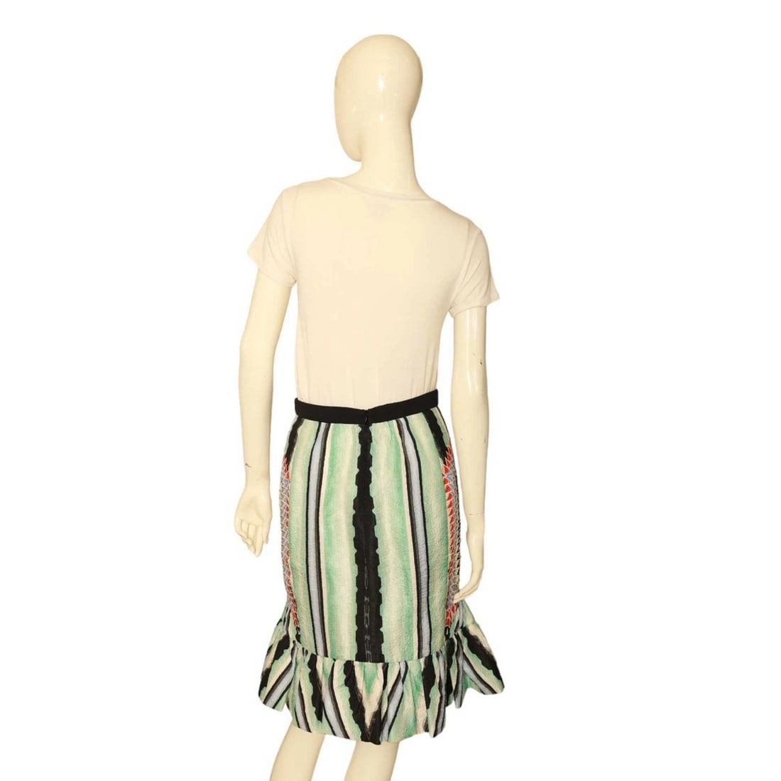 Peter Pilotto Silky Multicolor Flare Ruffled Hemline Length Skirt Size 42 - 2