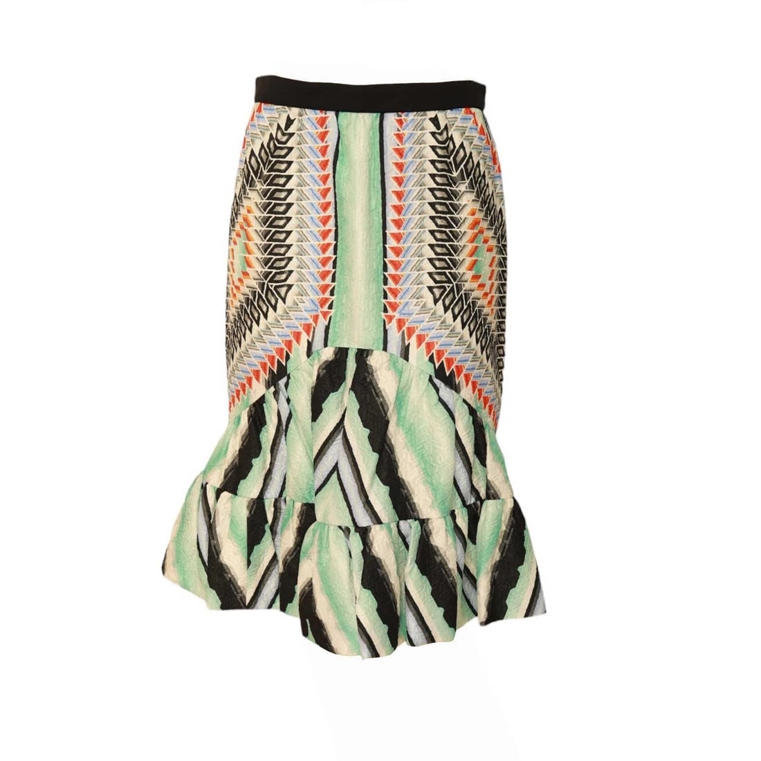 Peter Pilotto Silky Multicolor Flare Ruffled Hemline Length Skirt Size 42 - 3