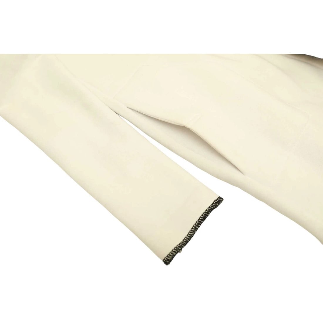 Lotus Eaters White w.Black Trim Cotton Polyester Long Coat Jacket size S - 10