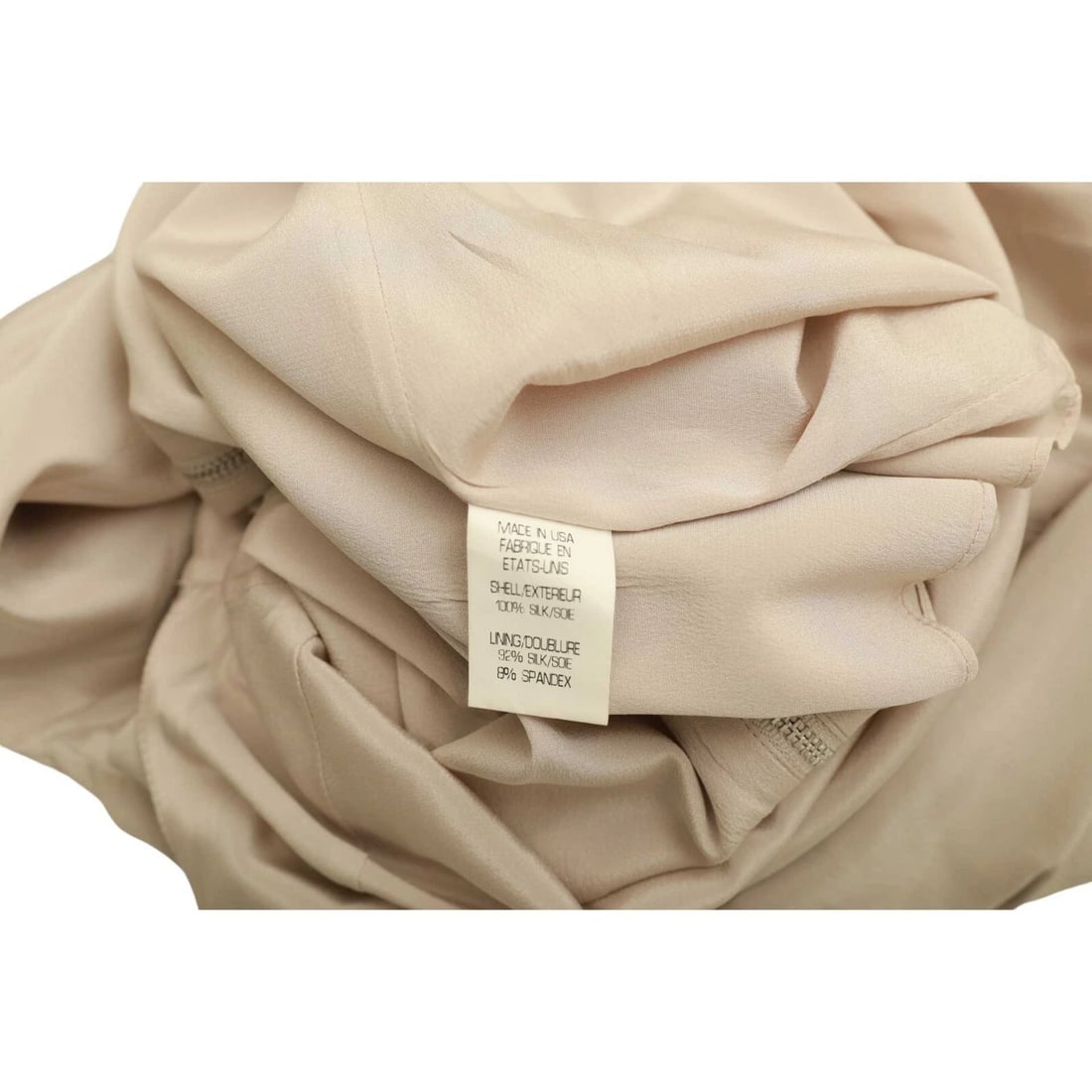 Helmut Lang Beige Draped Longer Front Sequined Silk Sleeveless Blouse Top M - 5