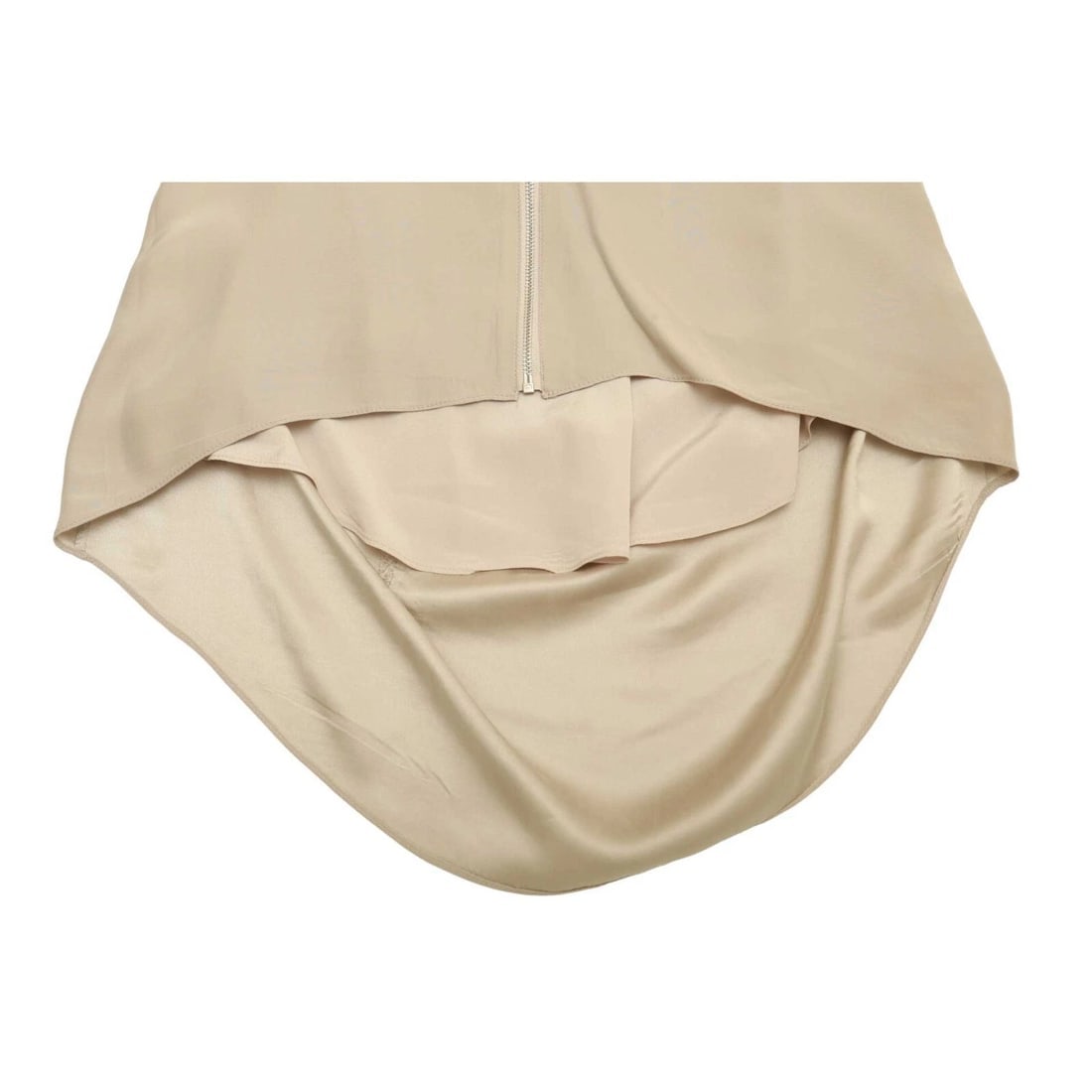 Helmut Lang Beige Draped Longer Front Sequined Silk Sleeveless Blouse Top M - 7