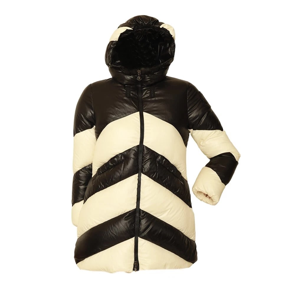 MONCLER Faucille Giubbotto black & white puffer down feather jacket 10y XS women - 3