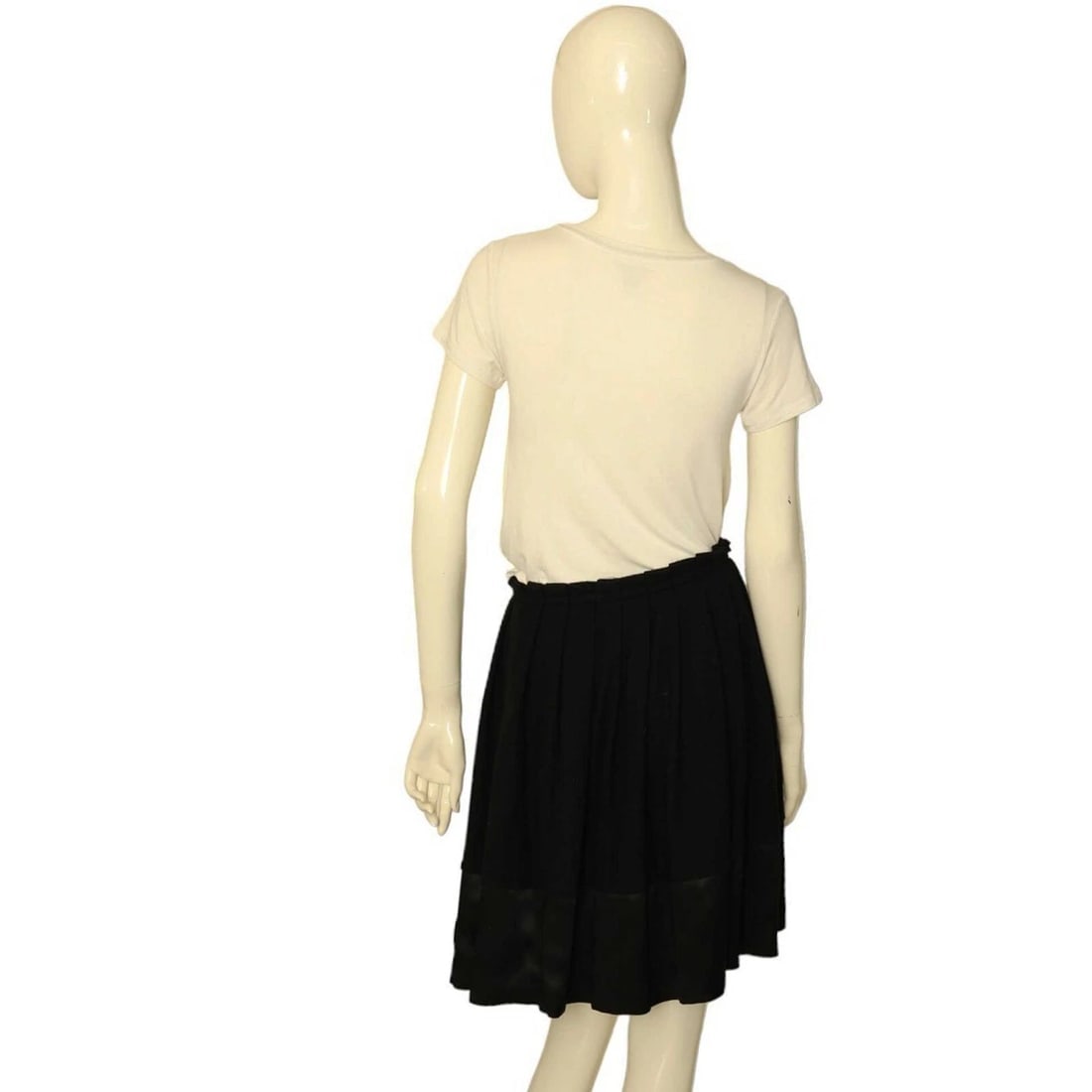 Eva Herzigova Black Color Wool Cashmere Knit Pleated Mini Short Skirt size 44 - 2
