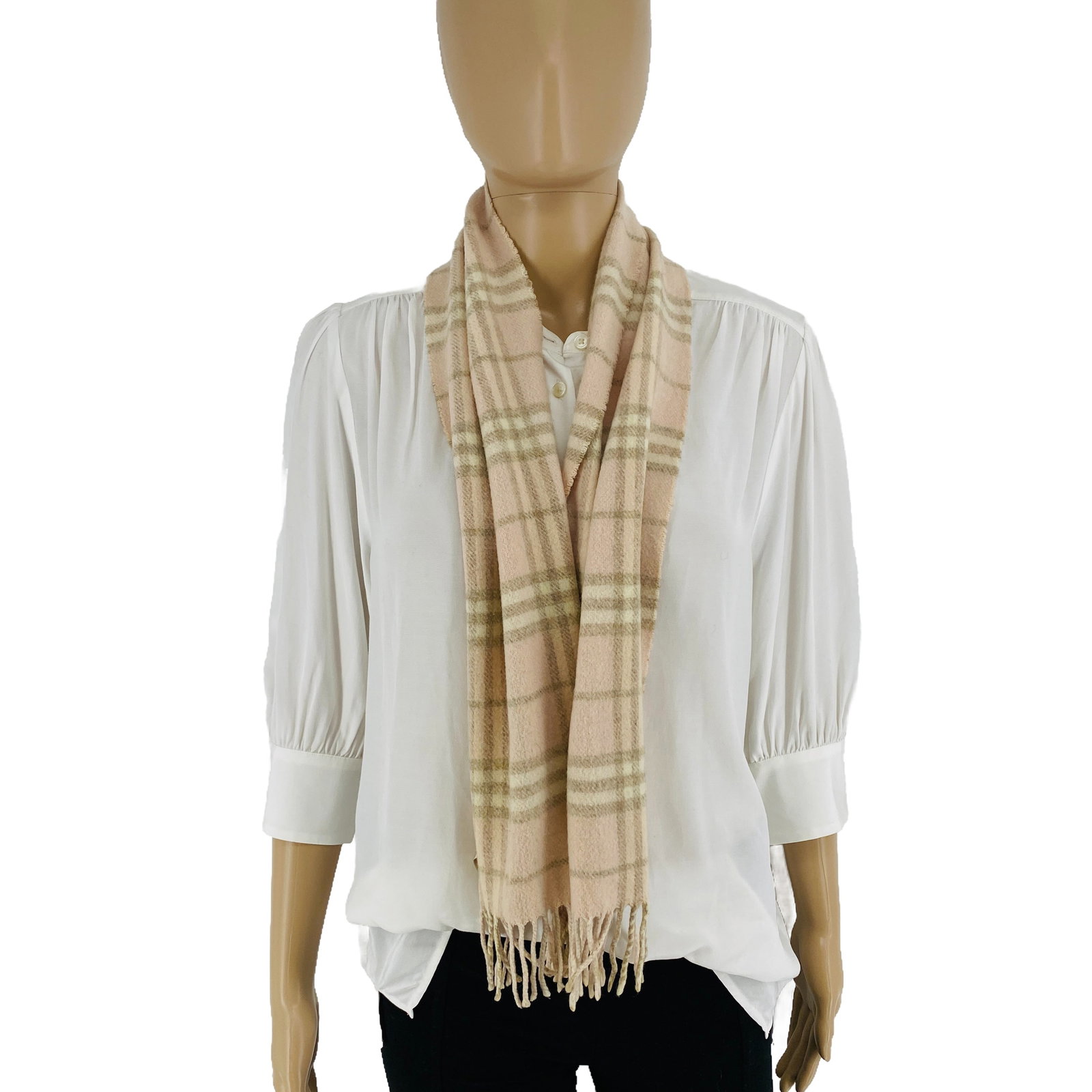 Burberry Children Pink Merino Wool & Cashmere Small Scarf - 3