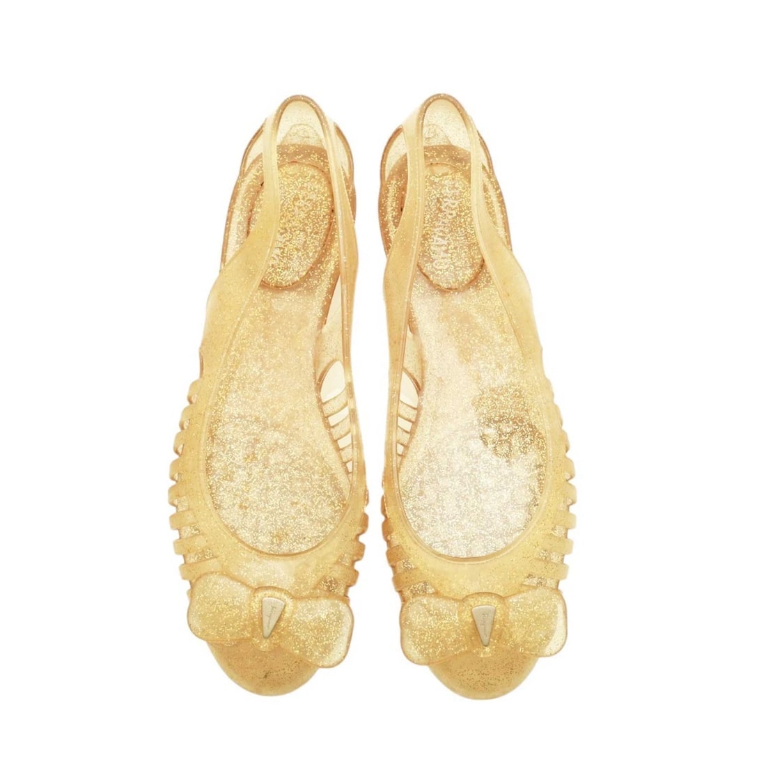 Salvatore Ferragamo Spiffy Yellow Glittery Bow Jelly Shoes Transparent size 10 (1 of 11)