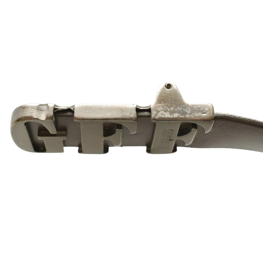 Gianfranco Ferre GFF Monogram Buckle Brown Leather Waist Belt size 90 - 6