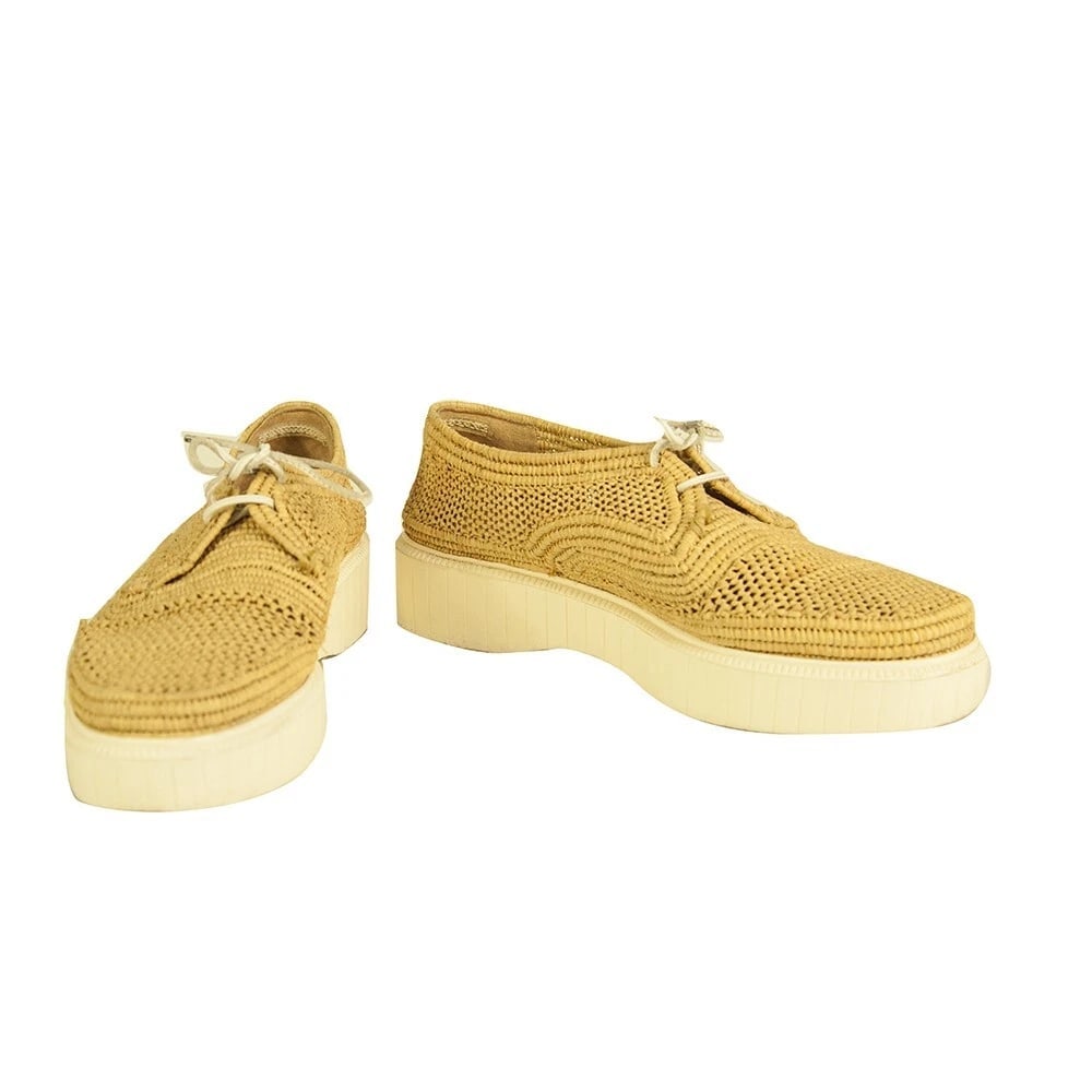 Robert Clergerie Beige Raffia Loafers Platform Wedge Lace Shoes Size 40: Title:Robert Clergerie Beige Raffia Loafers Platform Wedge Lace Shoes Size 40 Description:STELLA MCCARTNEY Dust Binx Loafers Platform Wedge Python Snakeskin Shell 40 Robert Clergerie Beige Raffia Loaf