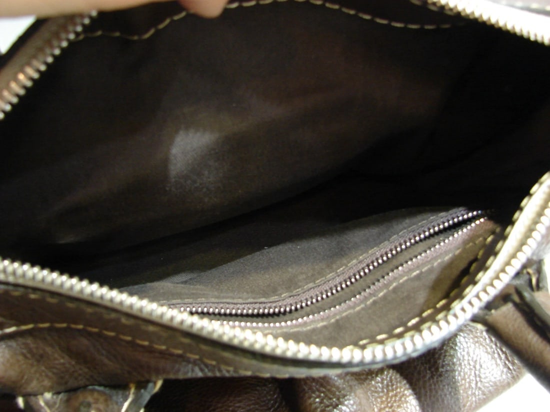CHLOE BROWN LEATHER VINTAGE STYLISH HANDBAG TOTE PURSE STYLISH - 7