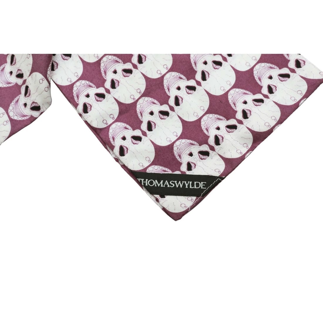 Thomas Wylde Purple with Skulls Print Long Scarf Wrap Foulard - 2