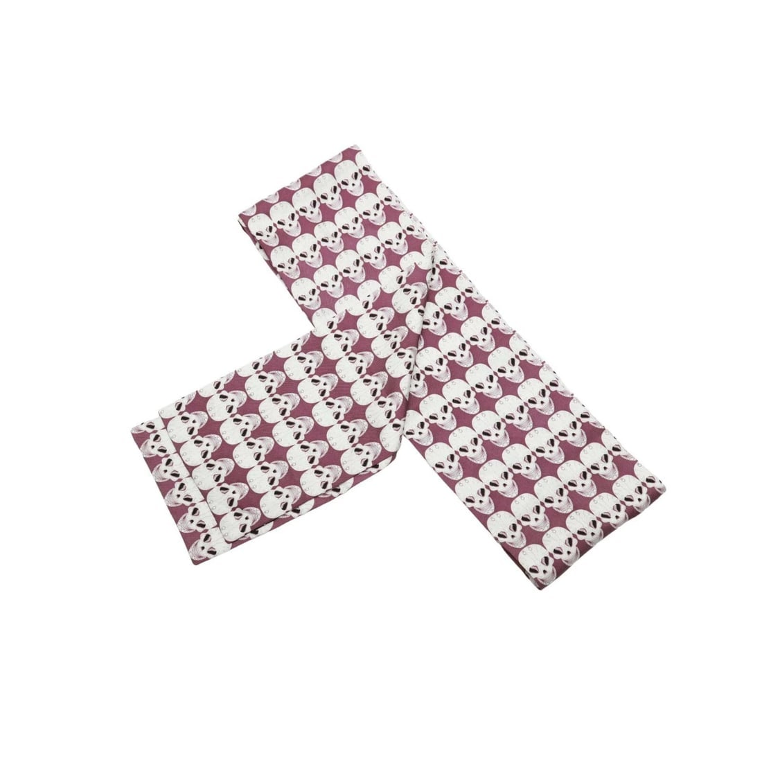 Thomas Wylde Purple with Skulls Print Long Scarf Wrap Foulard - 3