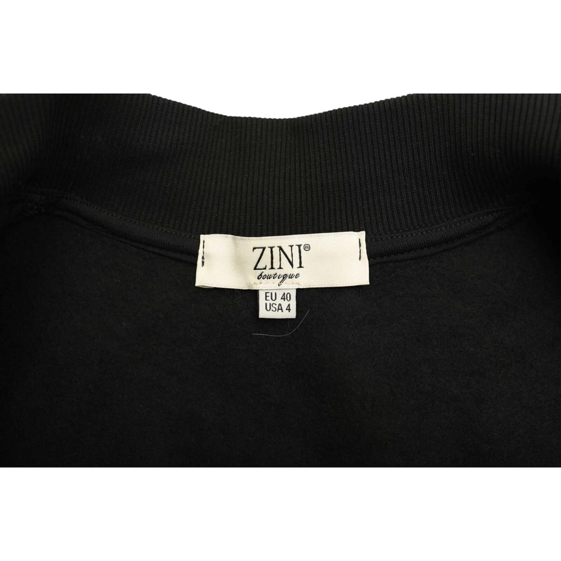 Zini Boutique Black Cotton Beaded Lightweight Cardigan Jacket w. Zipper sz 40 - 4