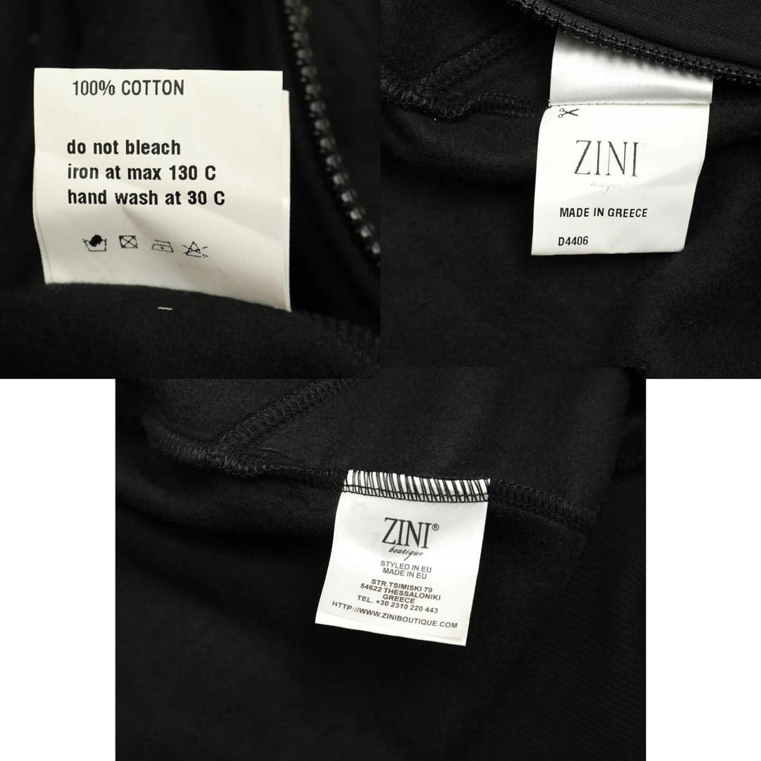 Zini Boutique Black Cotton Beaded Lightweight Cardigan Jacket w. Zipper sz 40 - 5