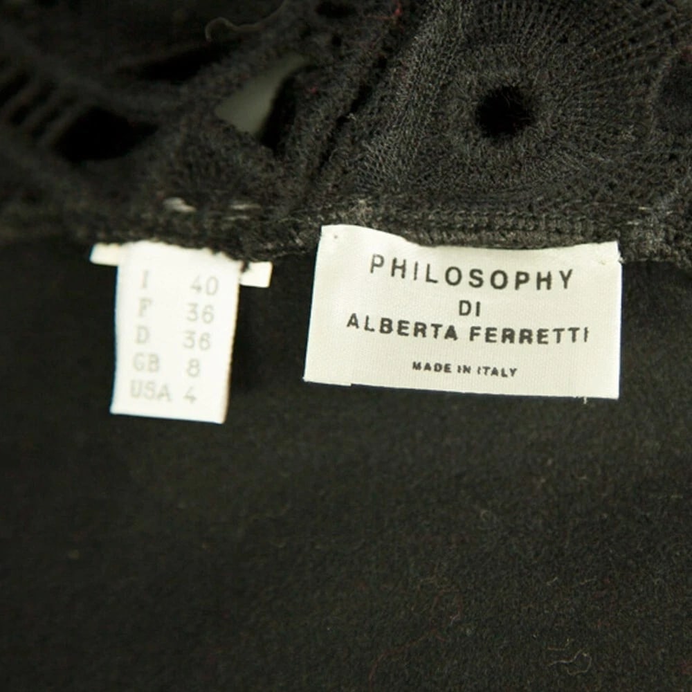 Philosophy di Alberta Ferretti Black Woolen Lace Tank Sleeveless Mini dress 40 - 3