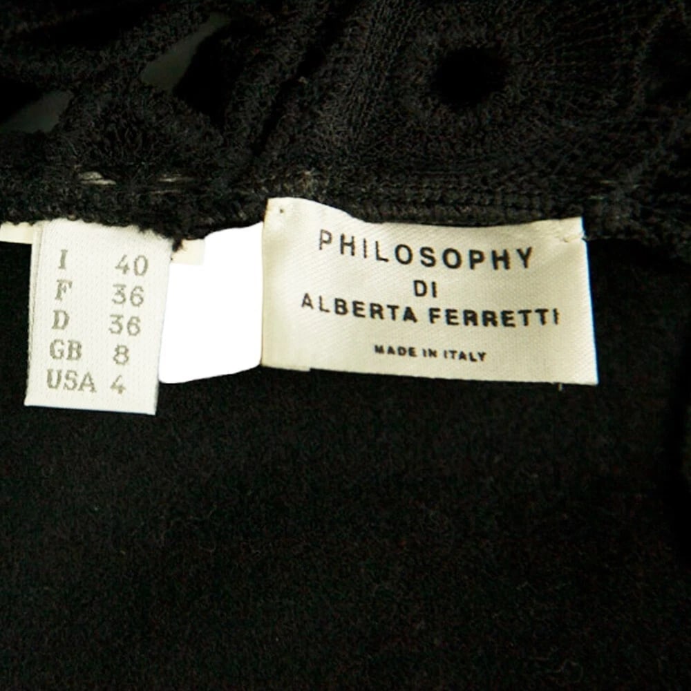 Philosophy di Alberta Ferretti Black Woolen Lace Tank Sleeveless Mini dress 40 - 4