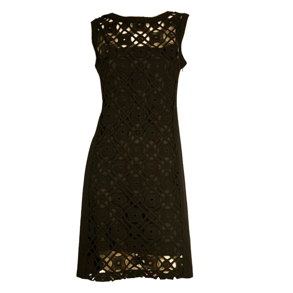 Philosophy di Alberta Ferretti Black Woolen Lace Tank Sleeveless Mini dress 40 - 7