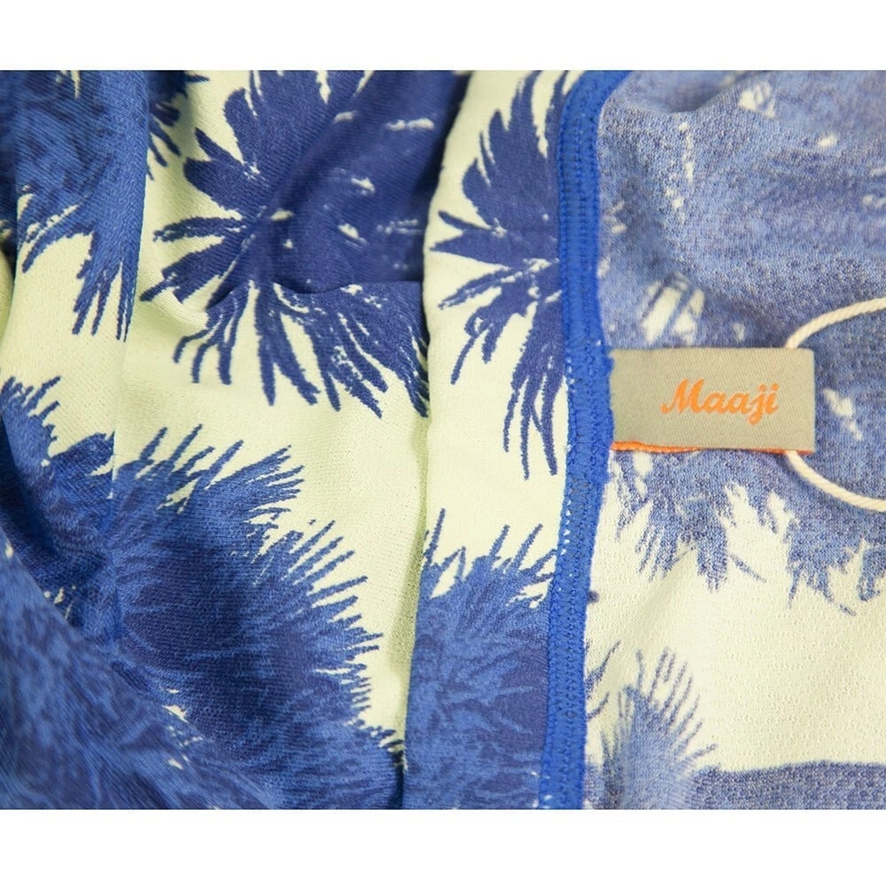 Maaji Blue Palm Trees Tropical Summer Maxi Long Skirt size M - 3