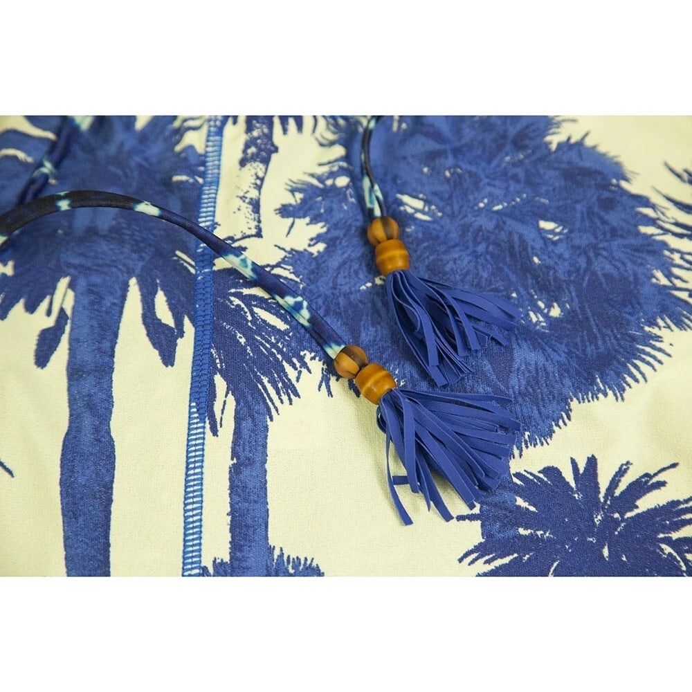 Maaji Blue Palm Trees Tropical Summer Maxi Long Skirt size M - 5