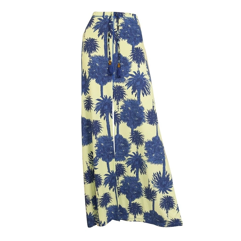 Maaji Blue Palm Trees Tropical Summer Maxi Long Skirt size M - 6