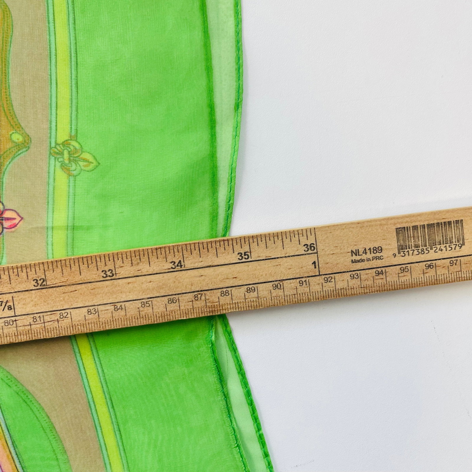 Hermes Green Printed 100% Silk Scarf - 9
