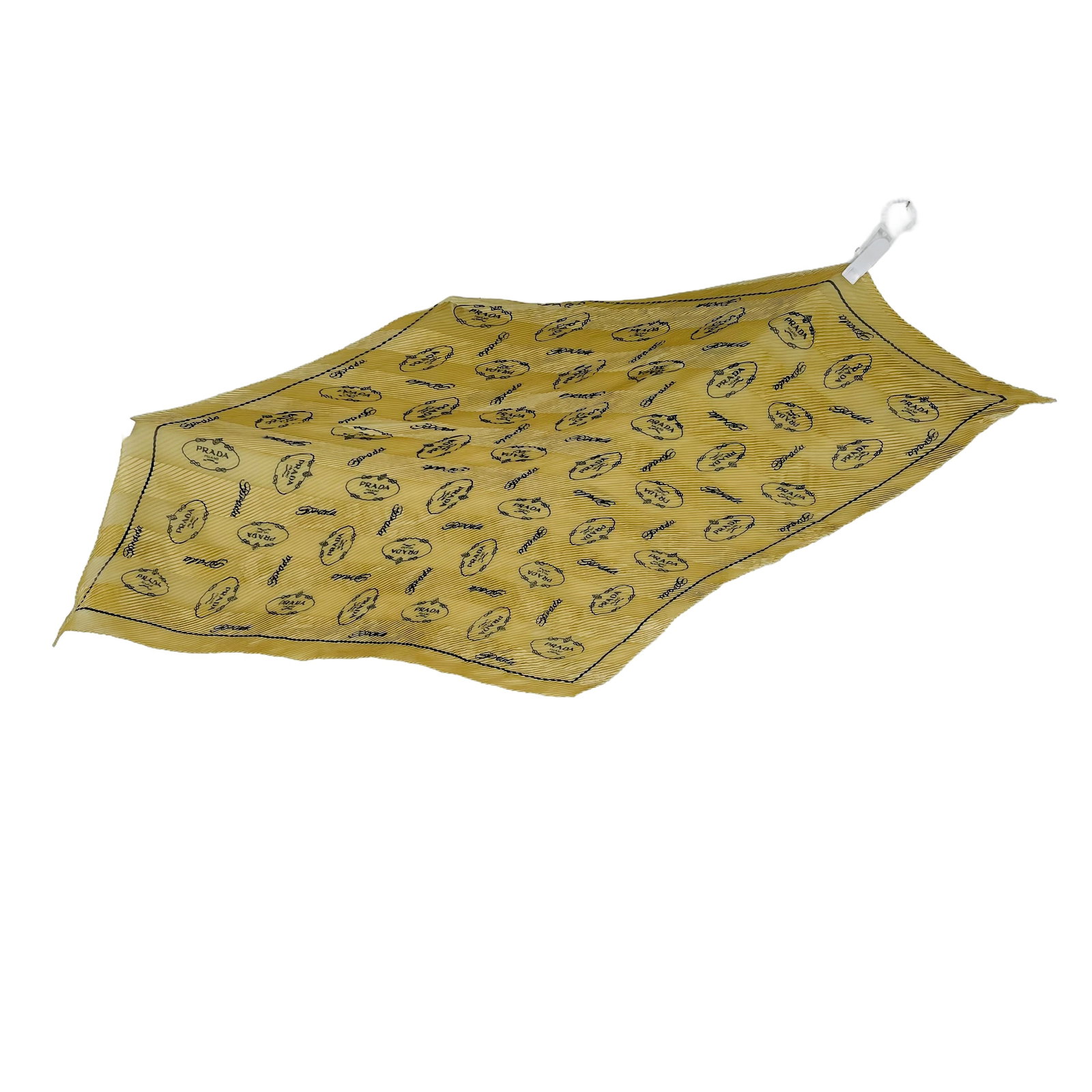 Prada Gold Monogram Stretch Silk Scarf - 2