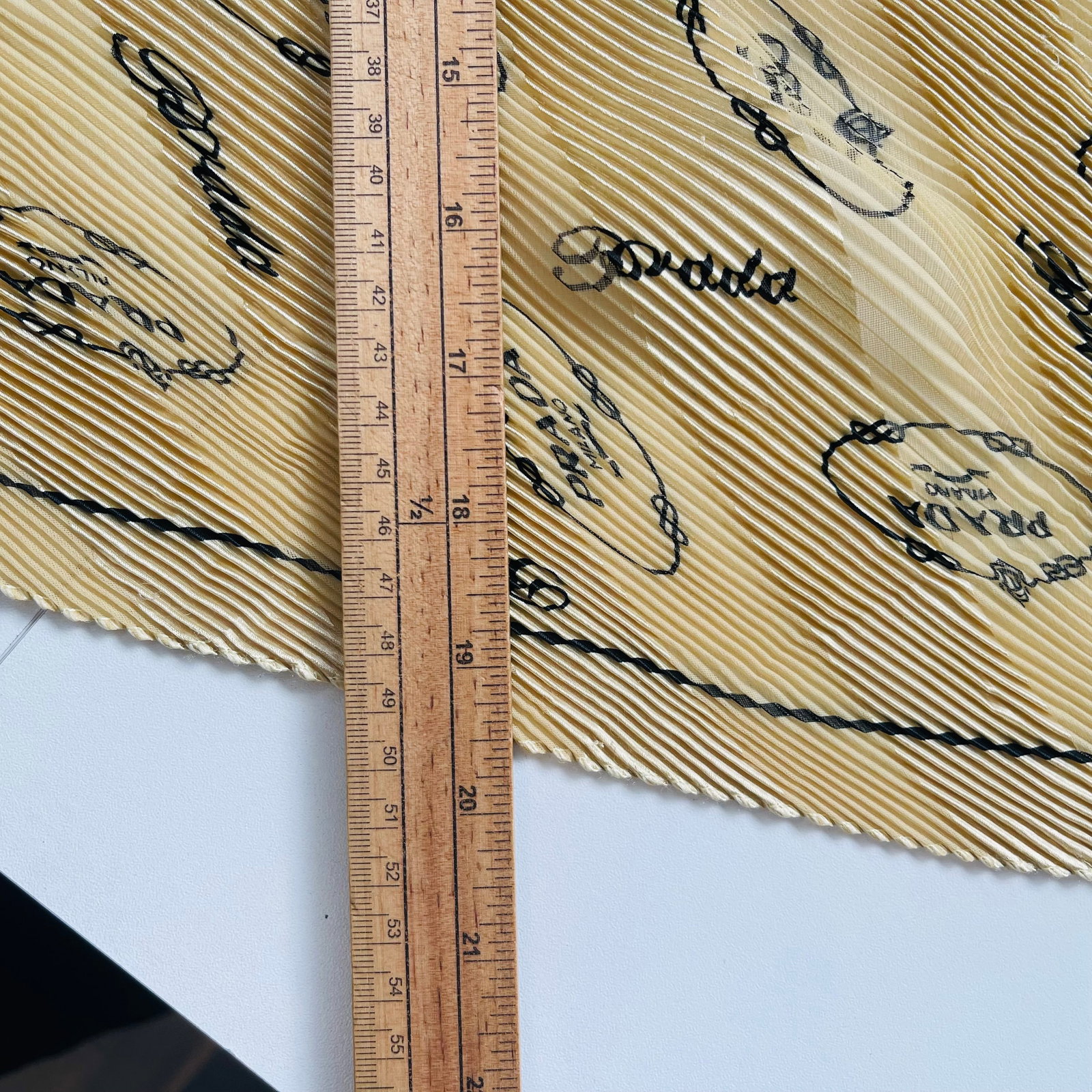 Prada Gold Monogram Stretch Silk Scarf - 4