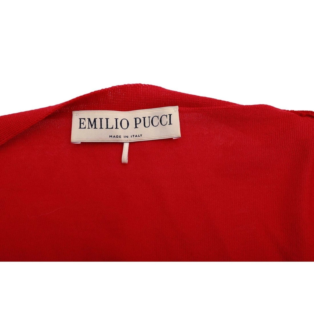 Emilio Pucci Red Virgin Wool Knit & Lace Open front Cardigan Cardi size L - 4