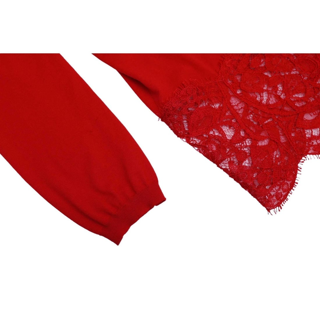 Emilio Pucci Red Virgin Wool Knit & Lace Open front Cardigan Cardi size L - 7