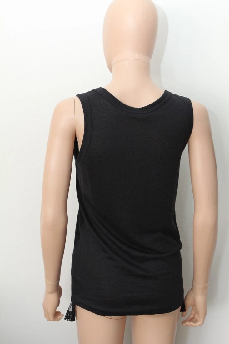 SACAI LUCK SIZE 2 LINEN BLEND LACE SEXY SHIRT TANK - 5