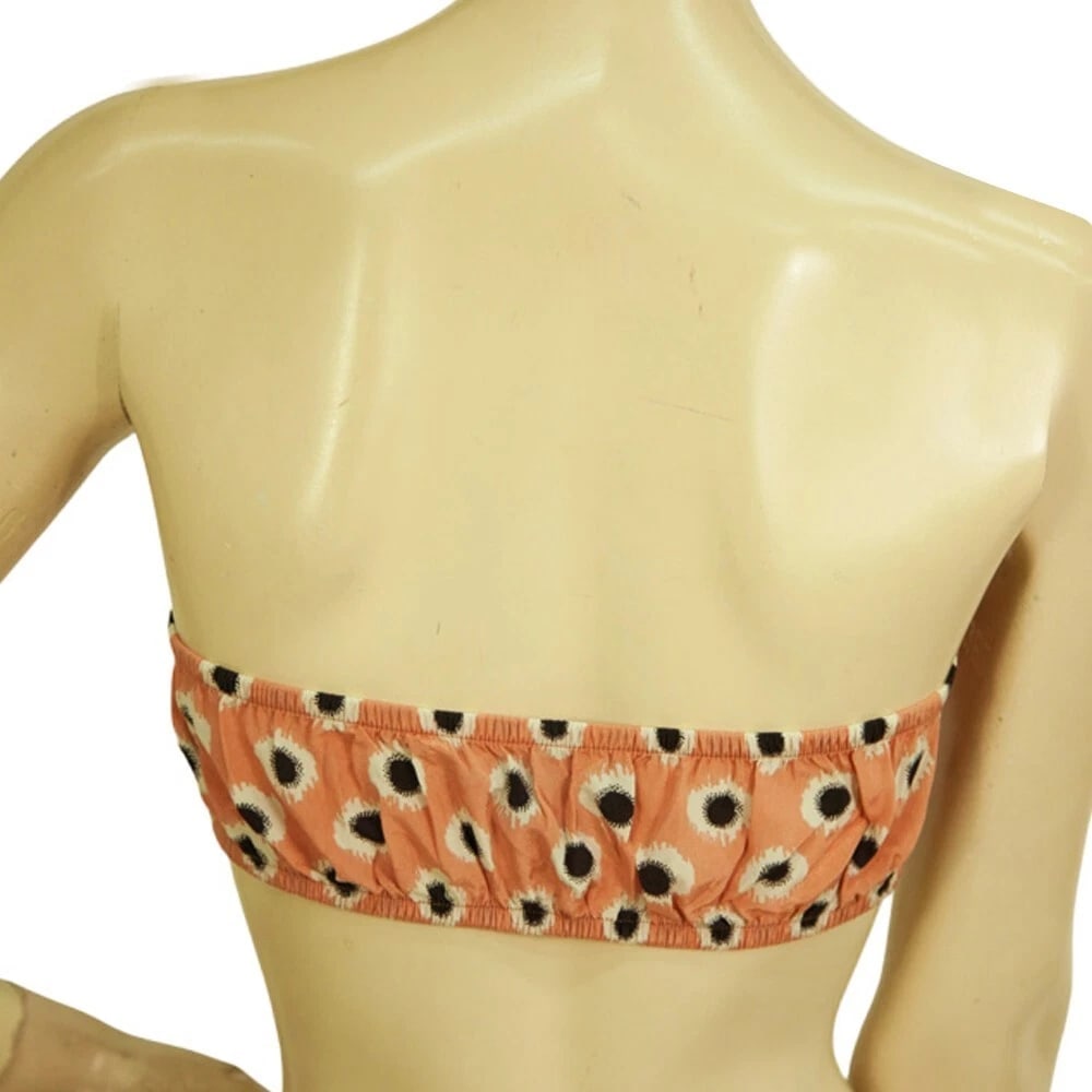 ETRO Sleeveless Peach 100% Silk Cropped Top Sheer Bandeau size 42 - 2