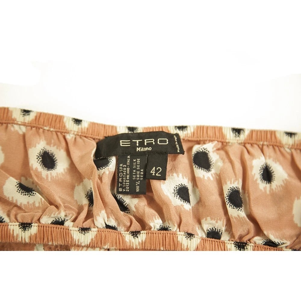 ETRO Sleeveless Peach 100% Silk Cropped Top Sheer Bandeau size 42 - 3