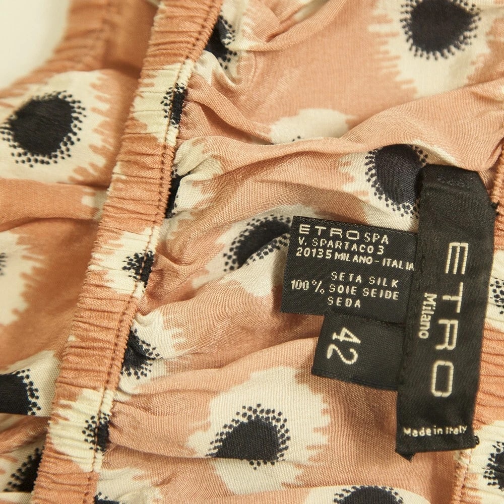 ETRO Sleeveless Peach 100% Silk Cropped Top Sheer Bandeau size 42 - 4