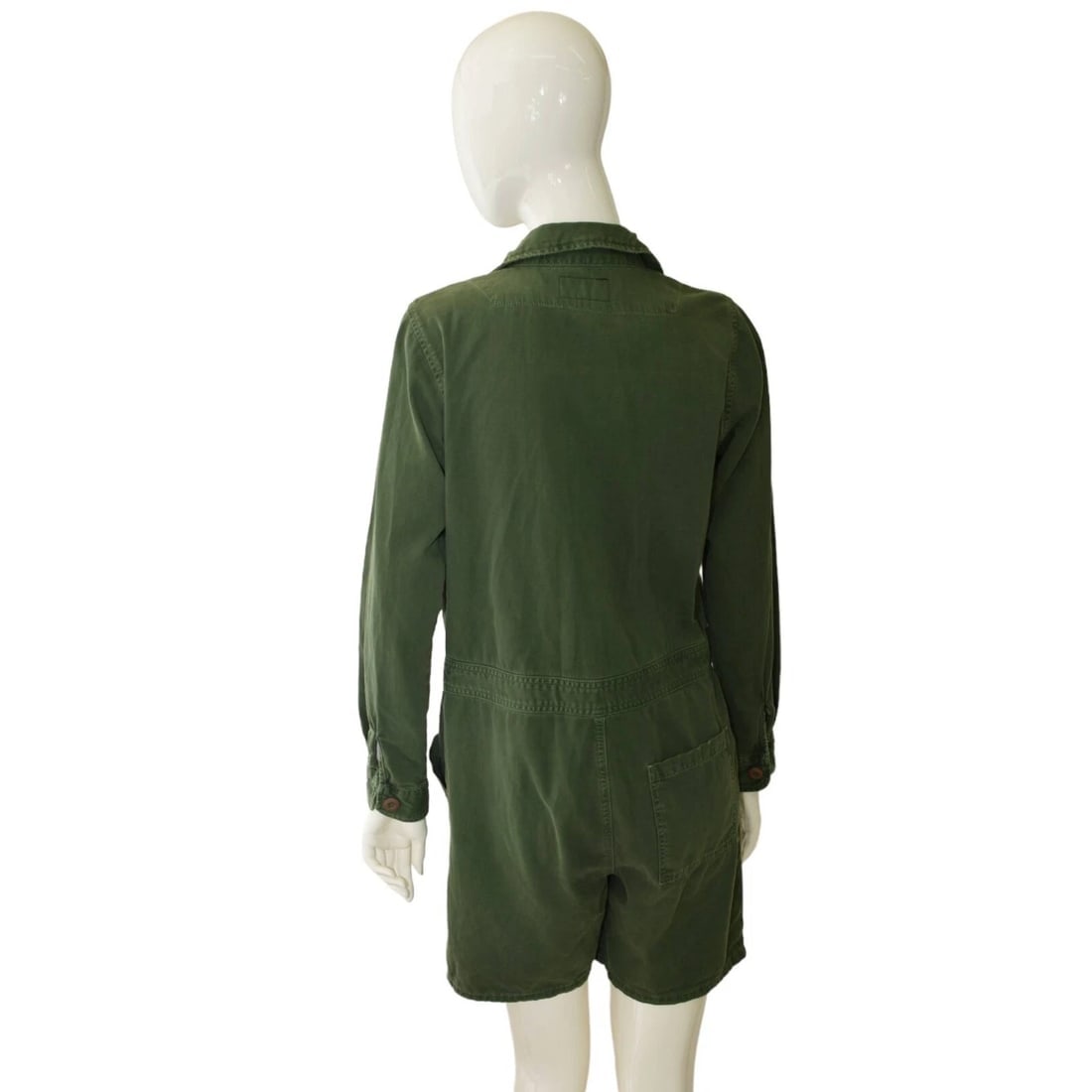Current Elliott Army Khaki Green Long Sleeve Overall Romper Playsuit size 1 - 2
