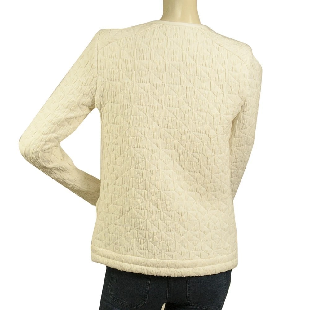 IRO Heddi Cream Textured Fabric Snap Button Cardigan Jacket size 36 - 2