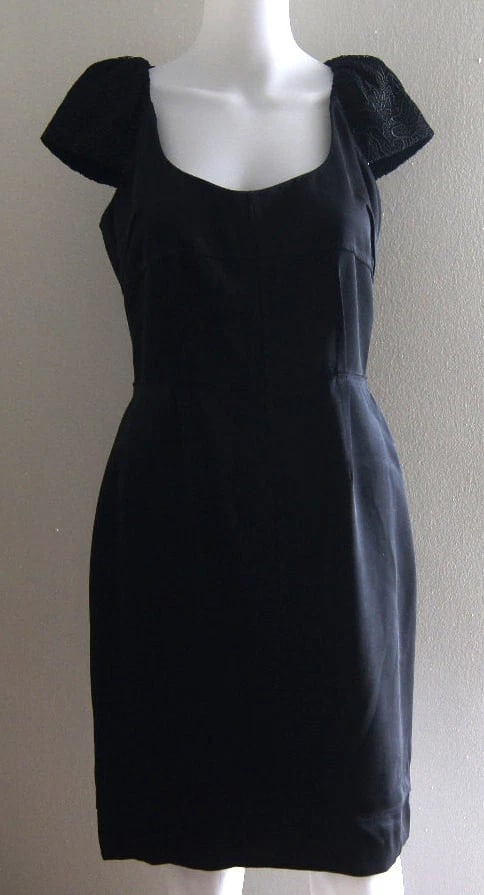 PROENZA SCHOULER LITTLE BLACK DRESS SIZE 2 MADE IN USA 100% SILK - 3