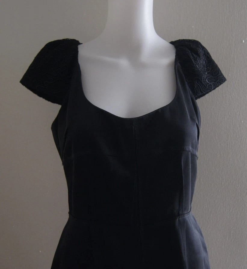 PROENZA SCHOULER LITTLE BLACK DRESS SIZE 2 MADE IN USA 100% SILK - 5