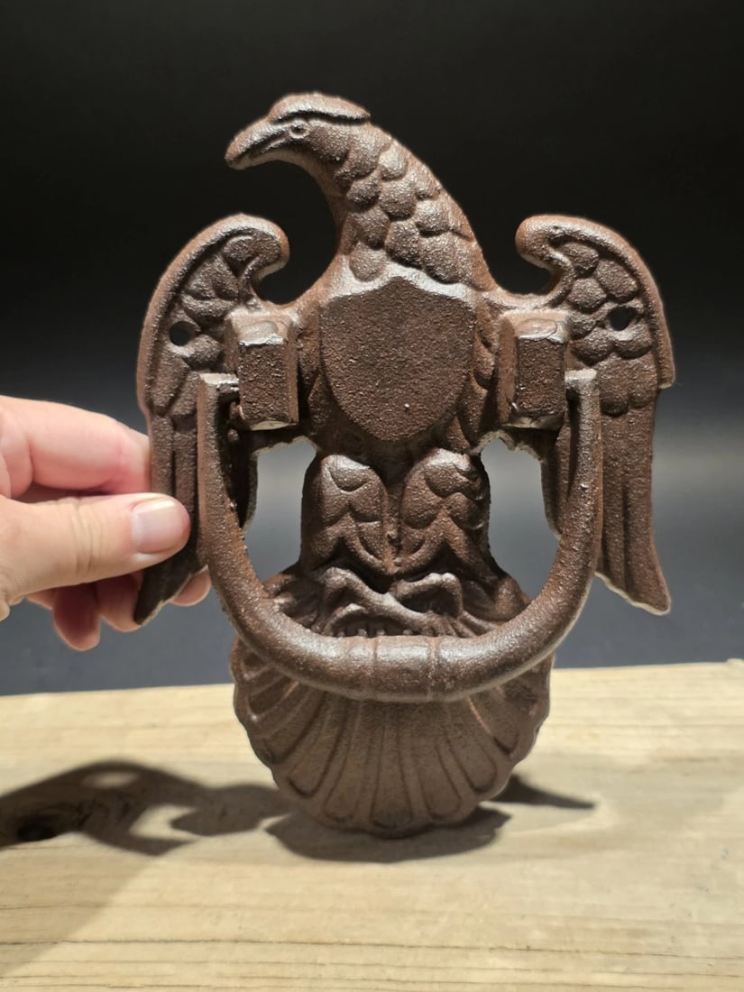 Cast Iron Eagle Door Knocker: Reproduction Cast Iron Eagle Door Knocker Reserve: $25.00 Shipping: Domestic: Flat-rate of $8.00 to anywhere within the contiguous U.S. International: Foreign shipping rates are determined by