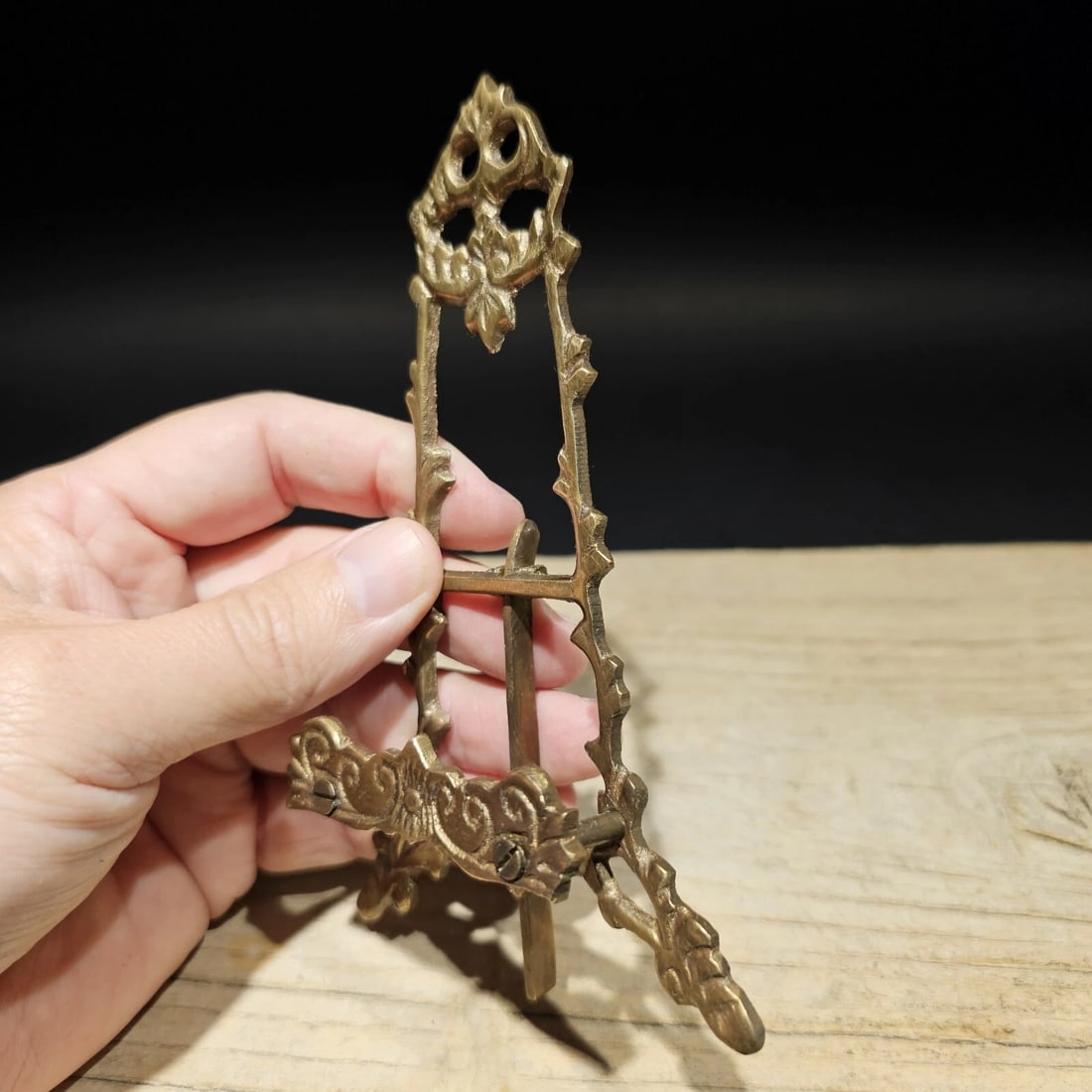 5" Miniature Brass Desk Easel - 5